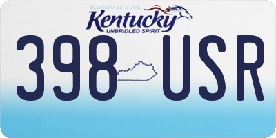 KY license plate 398USR