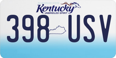 KY license plate 398USV