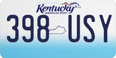 KY license plate 398USY