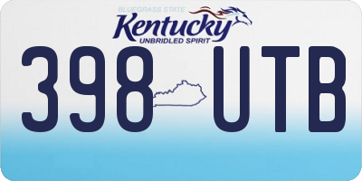 KY license plate 398UTB