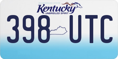 KY license plate 398UTC