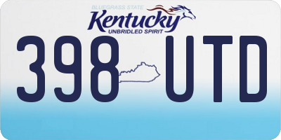 KY license plate 398UTD