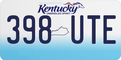 KY license plate 398UTE