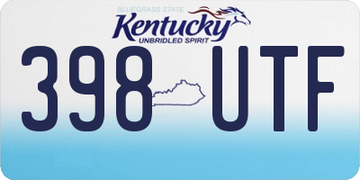 KY license plate 398UTF