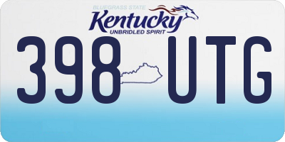 KY license plate 398UTG