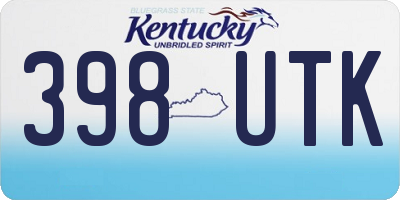 KY license plate 398UTK