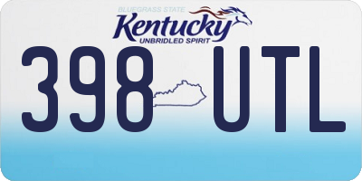 KY license plate 398UTL