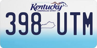 KY license plate 398UTM