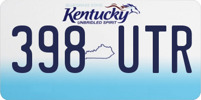 KY license plate 398UTR