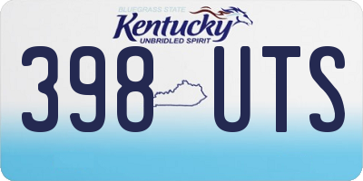 KY license plate 398UTS