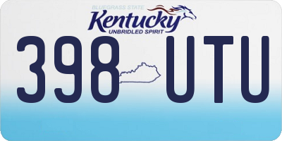 KY license plate 398UTU