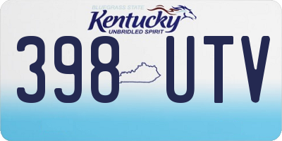 KY license plate 398UTV