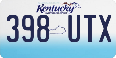 KY license plate 398UTX