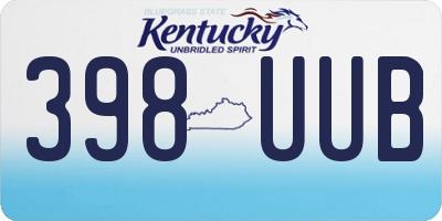 KY license plate 398UUB