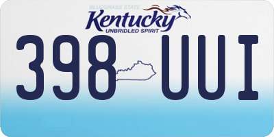 KY license plate 398UUI