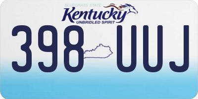 KY license plate 398UUJ