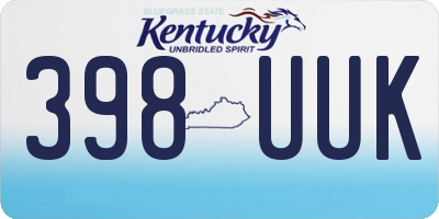 KY license plate 398UUK