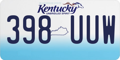KY license plate 398UUW