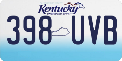 KY license plate 398UVB