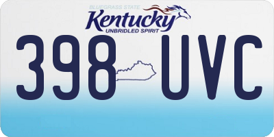 KY license plate 398UVC