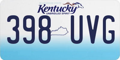KY license plate 398UVG