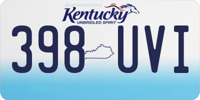 KY license plate 398UVI