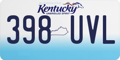 KY license plate 398UVL