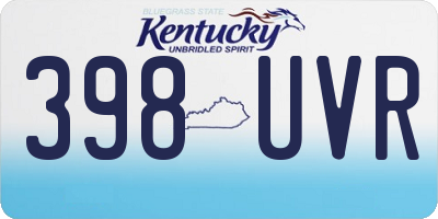 KY license plate 398UVR