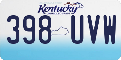 KY license plate 398UVW