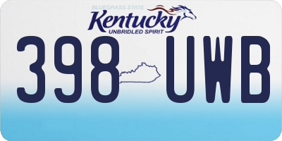 KY license plate 398UWB