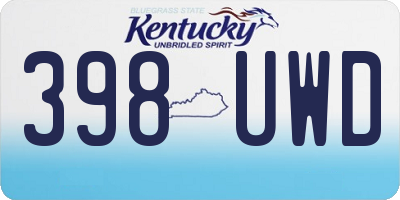 KY license plate 398UWD