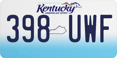 KY license plate 398UWF
