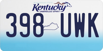 KY license plate 398UWK