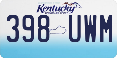 KY license plate 398UWM