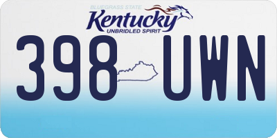 KY license plate 398UWN