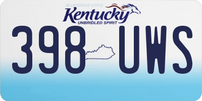 KY license plate 398UWS