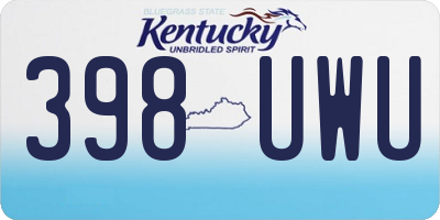 KY license plate 398UWU