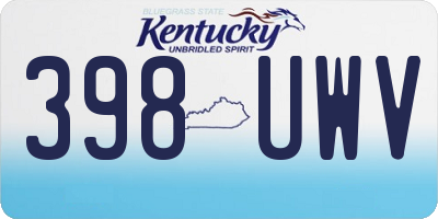 KY license plate 398UWV