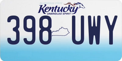 KY license plate 398UWY