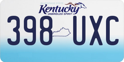 KY license plate 398UXC