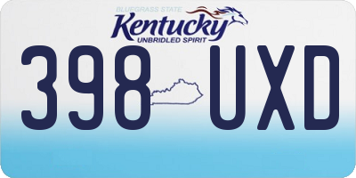 KY license plate 398UXD