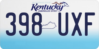 KY license plate 398UXF