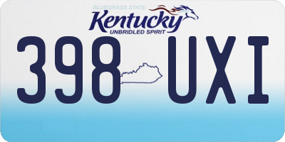 KY license plate 398UXI