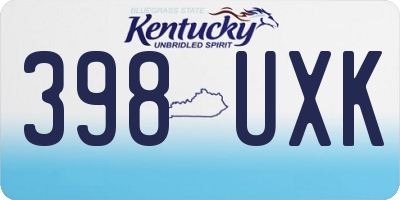 KY license plate 398UXK