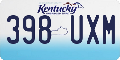 KY license plate 398UXM