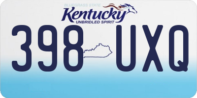 KY license plate 398UXQ