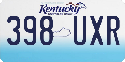 KY license plate 398UXR