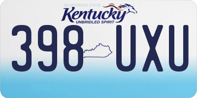 KY license plate 398UXU