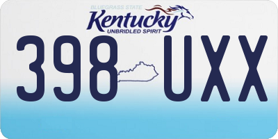KY license plate 398UXX