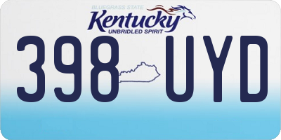 KY license plate 398UYD